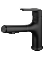 Смеситель для раковины с выдвижным изливом WONZON & WOGHAND, Черный матовый (WW-AE4151-MB) - Gidratop.ru изображение