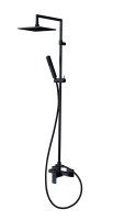 PORTA-CD-NOP Душевая колонна со смесителем для верхнего и ручного душа, верхний душ из нержавеющей стали, исполнение черный матовый - Gidratop.ru изображение