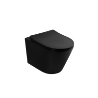 Унитаз ABBER Bequem AC1102TMB подвесной черный матовый, безободковый, смыв торнадо - Gidratop.ru изображение