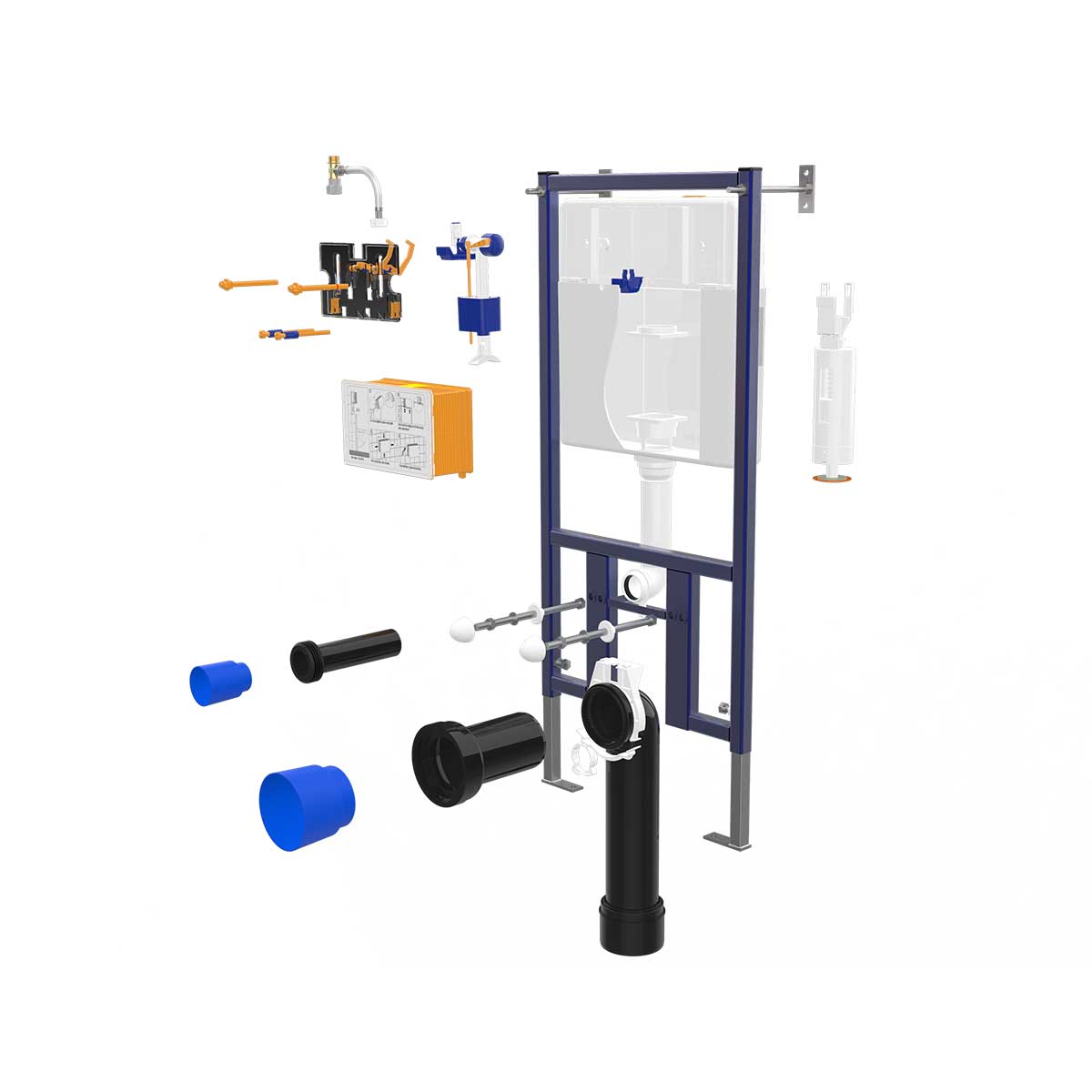 Инсталляция для подвесного унитаза Vincea VIS-450, 510*1000, цвет сине-белый - Gidratop.ru изображение