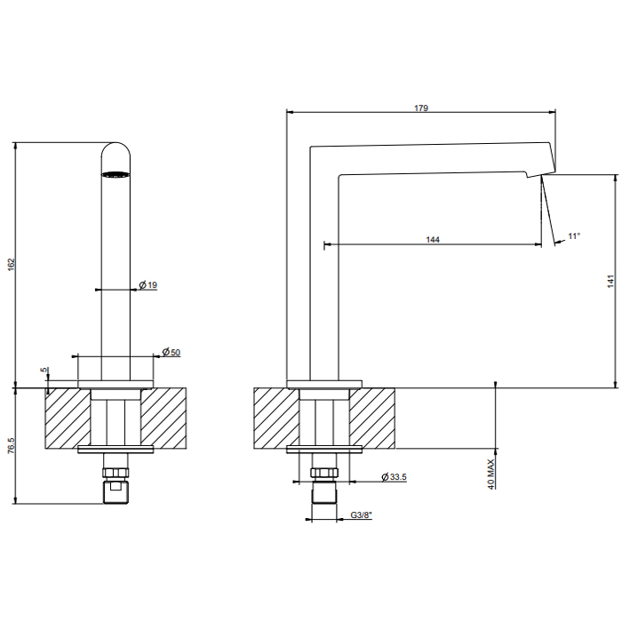 GESSI INGRANAGGIO излив отдельностоящий, цвет Black Metal Brushed PVD - Gidratop.ru изображение