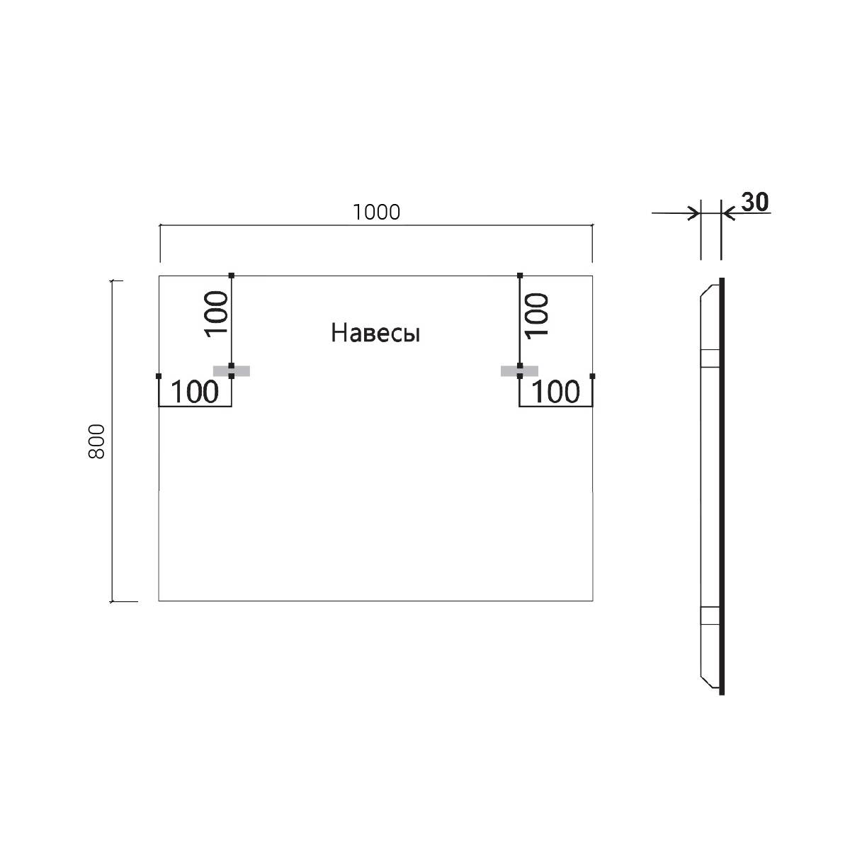 Зеркало LED VLM-3VN100B 1000х800 c сенсорным выключателем и диммером - Gidratop.ru изображение