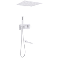 Душевая система ABBER Daheim AF8254W скрытого монтажа с изливом, термостат, белая матовая - Gidratop.ru изображение