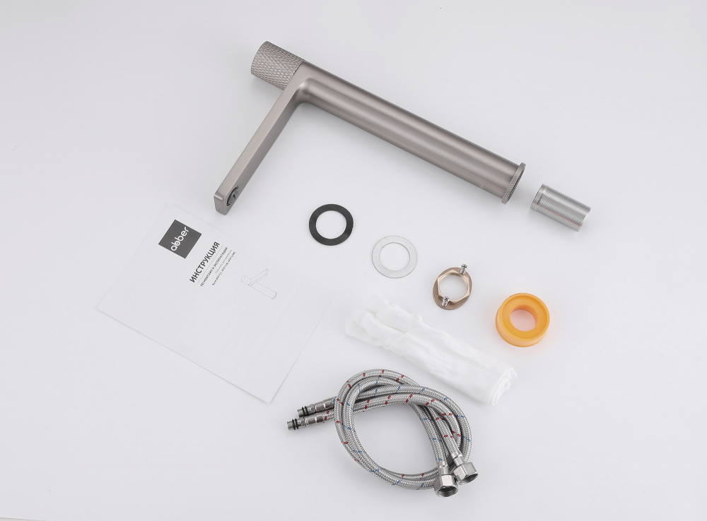 Смеситель ABBER Rund AF8711SP для накладной раковины, сатин - Gidratop.ru изображение