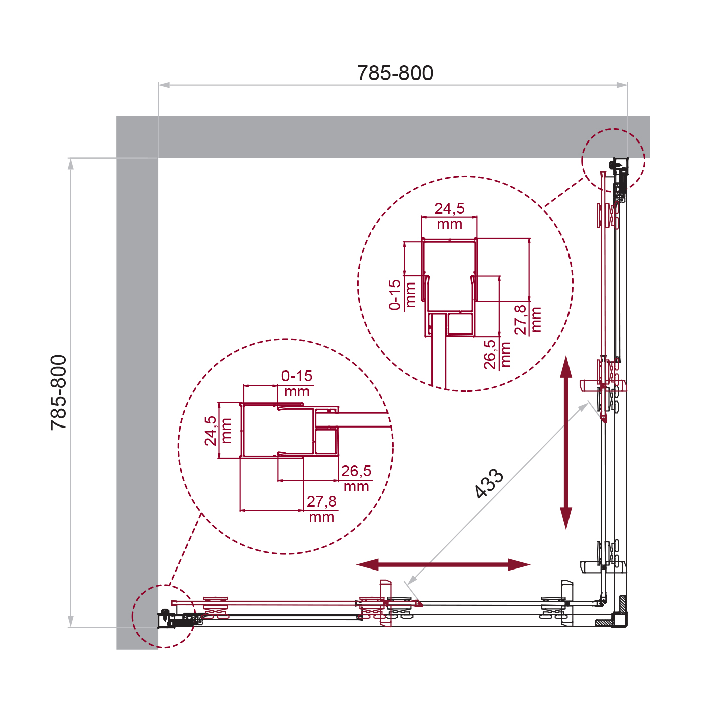 Душевой уголок BelBagno LUCE-A-2-80-C-Cr - Gidratop.ru изображение