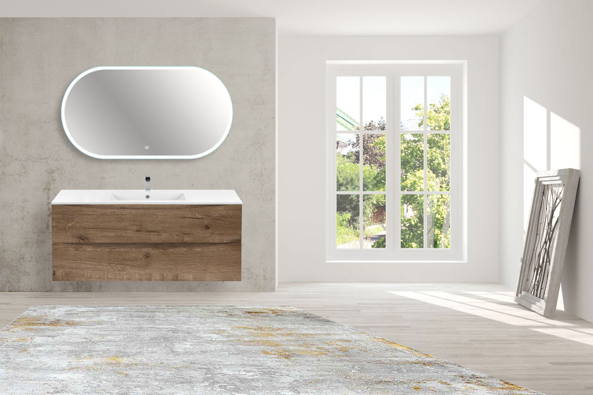 База под керамическую раковину Mia 1200 подвесная, 2 выкатных ящика soft close, V.Oak - Gidratop.ru изображение