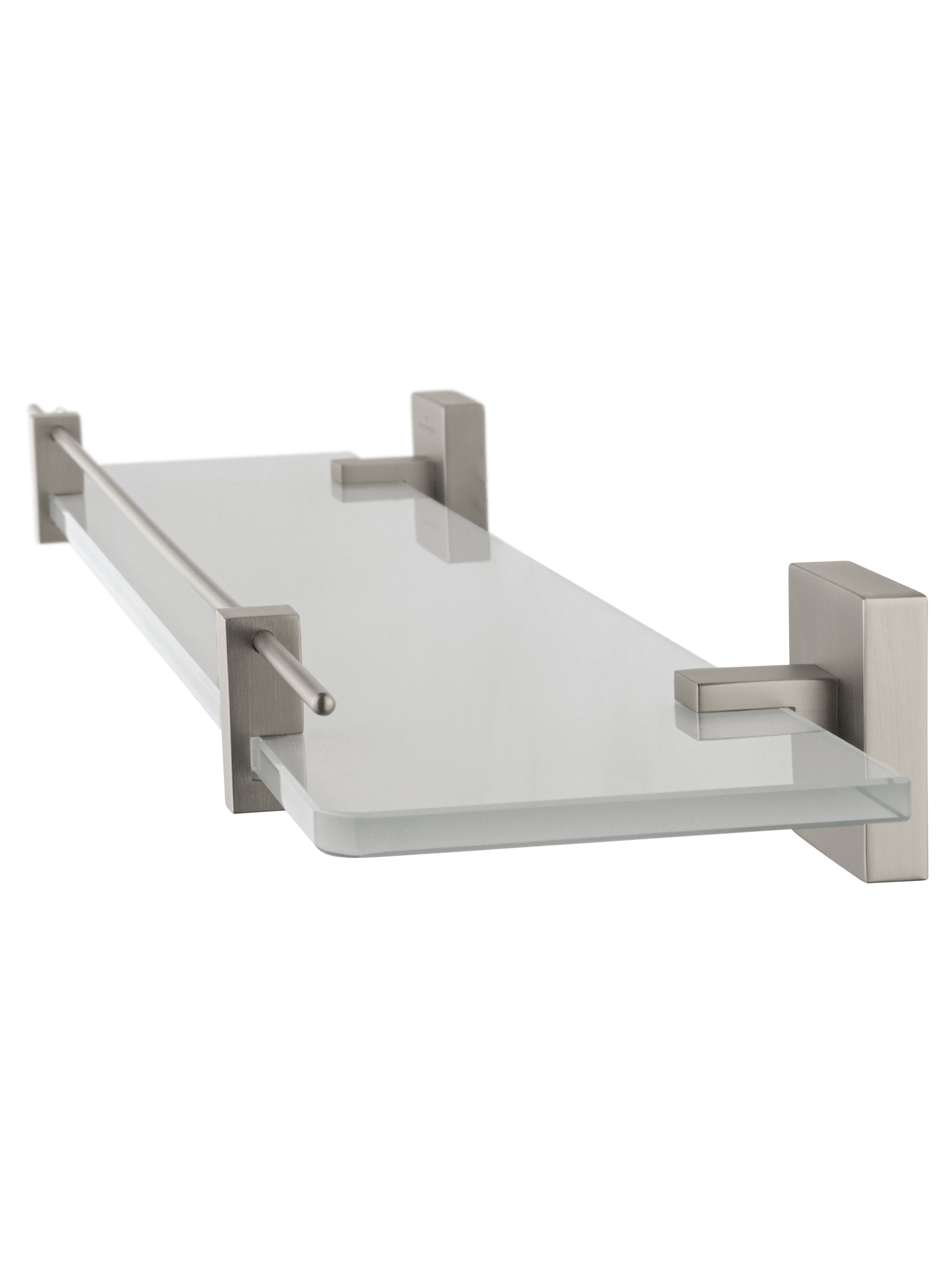 Стеклянная полка для ванной WONZON & WOGHAND POLO, Брашированный никель (WW-8927-BN) - Gidratop.ru изображение