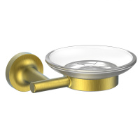 Мыльница с держателем WONZON & WOGHAN SIMPLE, Брашированное золото (WW-6522-BG) - Gidratop.ru изображение