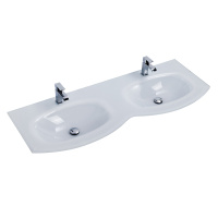 Стеклянная раковина с двумя чашами 82412 Extra-light, 138x52 - Gidratop.ru изображение