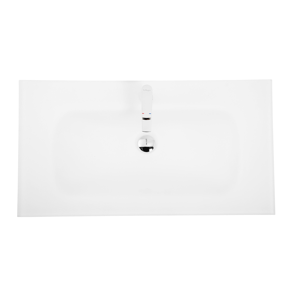 Стеклянная раковина, белая матовая, 910x465x145, BB910/465-LV-VTR-BO - Gidratop.ru изображение