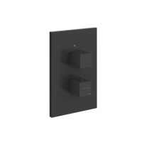 Gessi Rettangolo смеситель для душа термостатический, встраиваемый, для 1 потребителя, внешняя часть, цвет Black XL - Gidratop.ru изображение