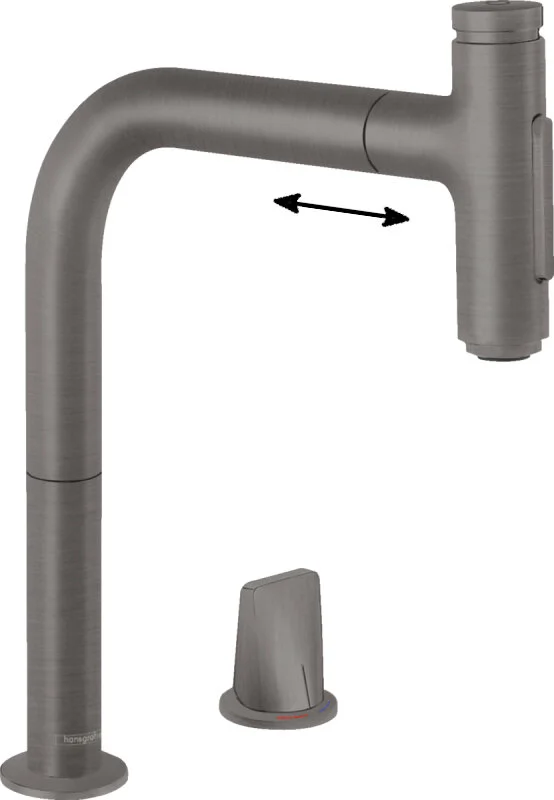 Смеситель Hansgrohe Metris Select M71 73818340 для кухни, тёмный графит - Gidratop.ru изображение