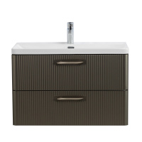 DUE База под раковину подвесная с двумя выкатными ящиками, Оружейная сталь, 800x422x500, DUE-800-2C-SO-GM-P - Gidratop.ru изображение