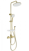Душевая система с гигиеническим душем и термостатом WONZON & WOGHAND SOLID, Брашированное золото (WW-C3011-A1-BG) - Gidratop.ru изображение