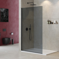 душевая перегородка универсальная LIBERTA-L-1-TB-120-GR-NERO - Gidratop.ru изображение