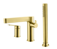 DELTA Смеситель на борт ванны с ручным выдвижным душем, брашированное золото, DEL-BVD3-BORO - Gidratop.ru изображение