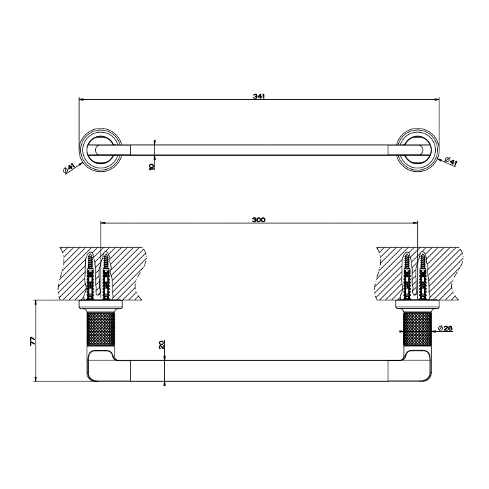 GESSI INCISO полотенцедержатель, 30 см, цвет: copper pvd - Gidratop.ru изображение