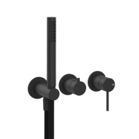 GESSI 316 смеситель встраиваемый на 2 источника. с подводом воды, ручной лейкой, цвет Black XL - Gidratop.ru изображение