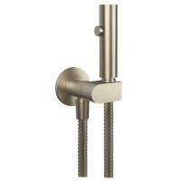 GESSI ELEGANZA гигиенический душ с настенным держателем с подводом воды и шлангом 1250 мм., цвет Finox Brushed Nickel - Gidratop.ru изображение