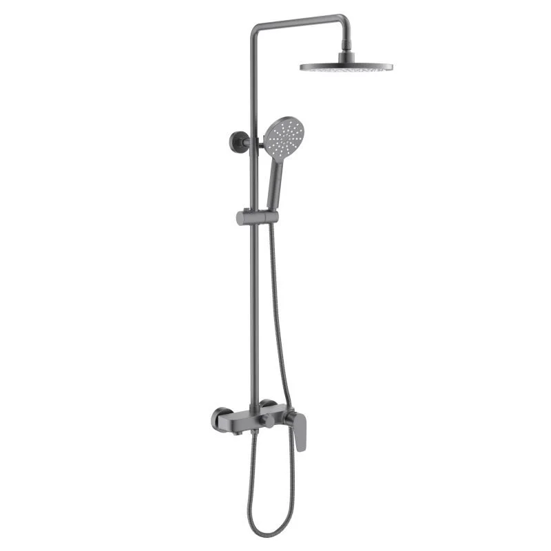 Душевая система Aquatek Бетта AQ2140BGM, черный хром шлифованный - Gidratop.ru изображение