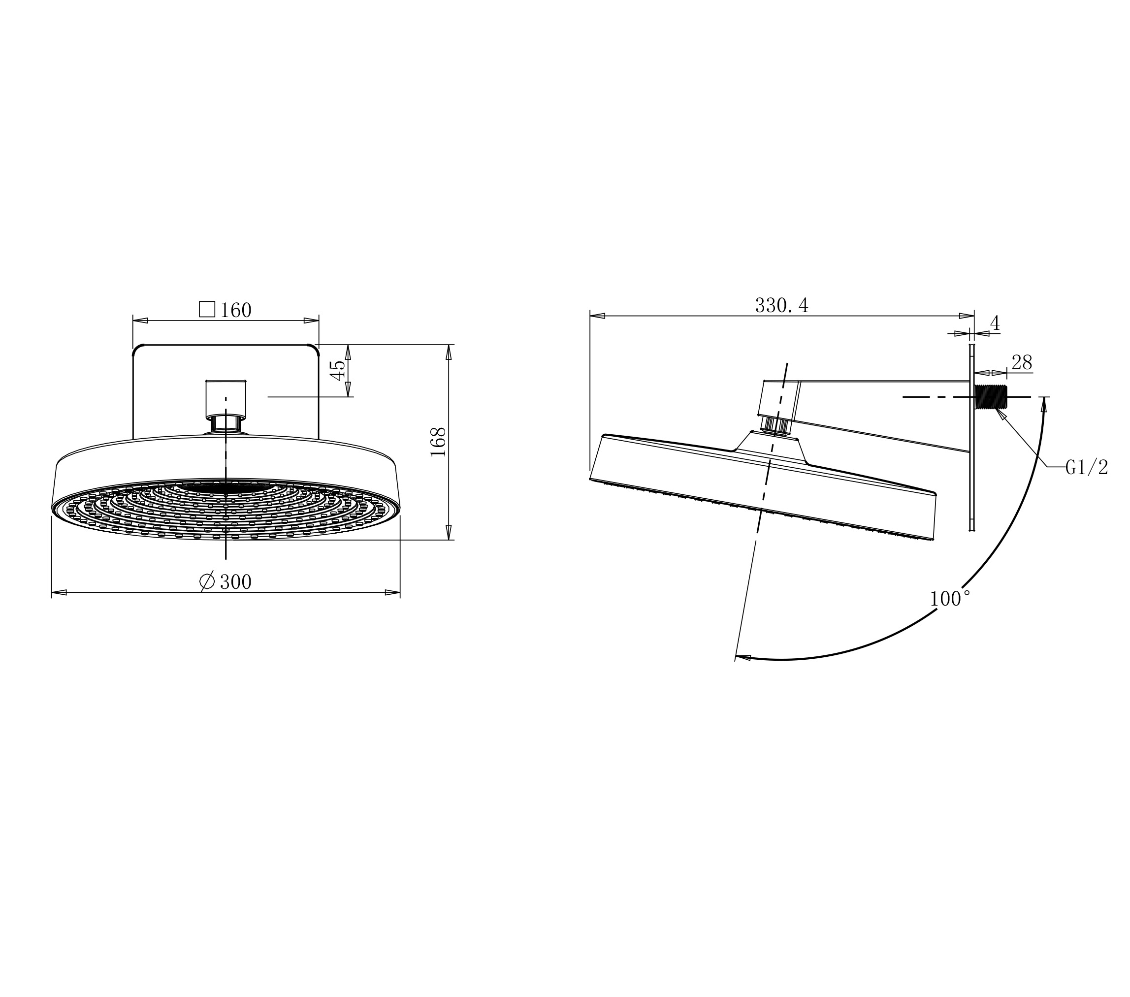 Верхний душ WONZON & WOGHAND, Хром (WW-HS099-CR) - Gidratop.ru изображение