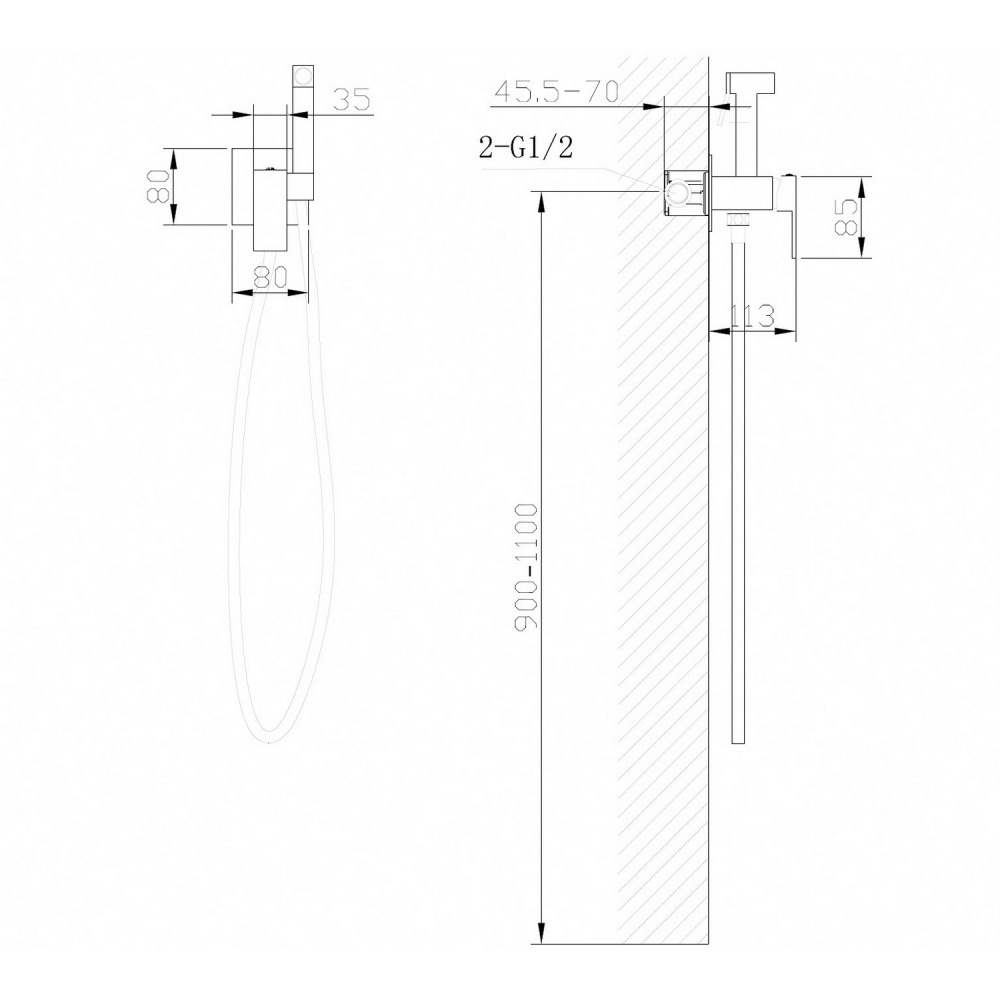 Смеситель ABBER Daheim AF8226W с гигиеническим душем,белый матовый - Gidratop.ru изображение