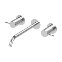 LEAF-BLI3L-20-L-01-W0 Смеситель для раковины встраиваемый на три отверстия, длина излива 20 см, исполнение Хром - Gidratop.ru изображение