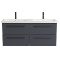 ECO База под раковину подвесная с четырьмя выкатными ящиками для раковины с двумя чашами, Grafito, 1198x472x500, ECO-1200-4C-SO-2-GR-P - Gidratop.ru изображение