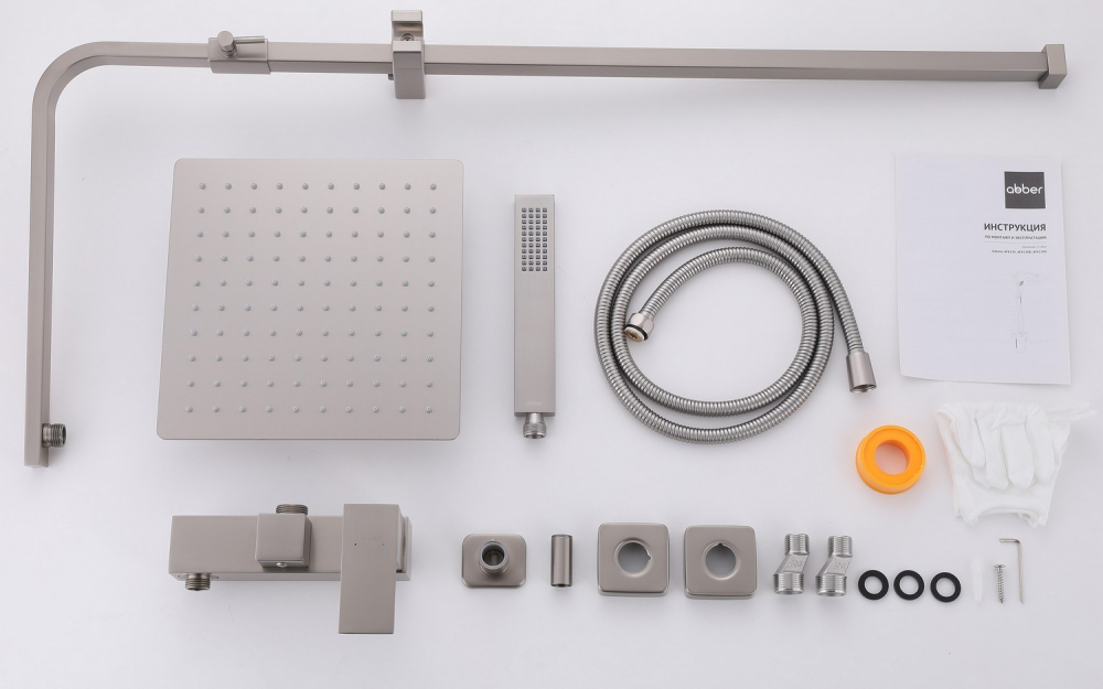 Душевая стойка ABBER Daheim AF8220SPL без излива, сатин - Gidratop.ru изображение