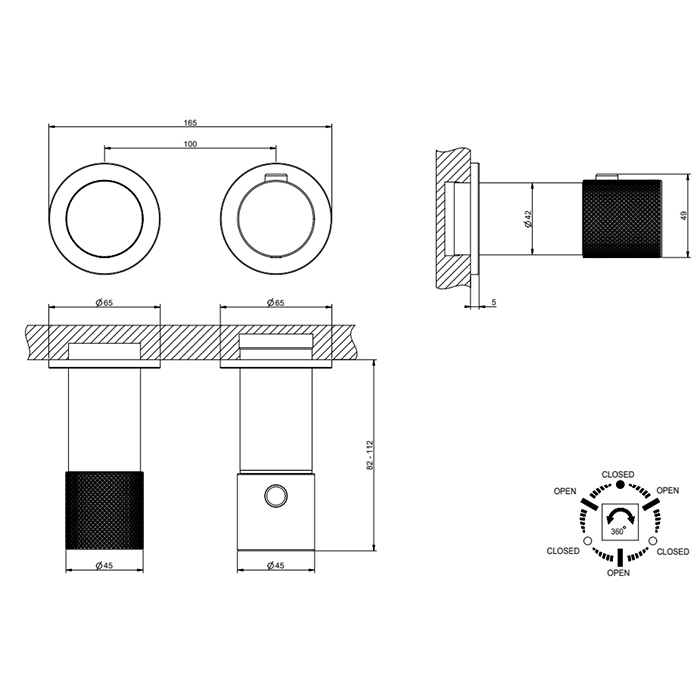 GESSI HABITO DIAMANTATO смеситель настенный встраиваемый, термостатический, с переключателем на 3 положения, внешняя часть, цвет хром - Gidratop.ru изображение