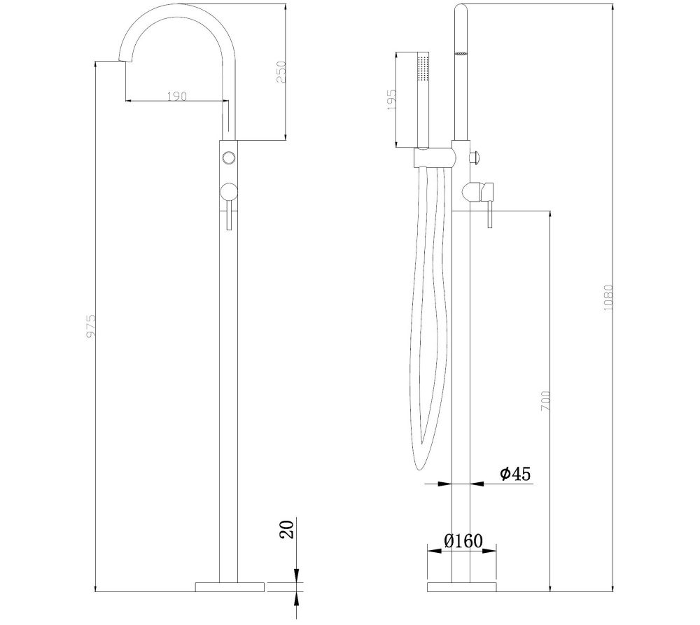 Смеситель ABBER Wasser Kreis AF8115NGN напольный для ванны, никель - Gidratop.ru изображение