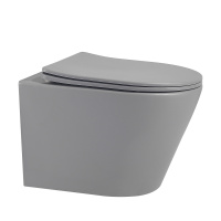 Унитаз ABBER Bequem AC1102MG подвесной серый, безободковый - Gidratop.ru изображение