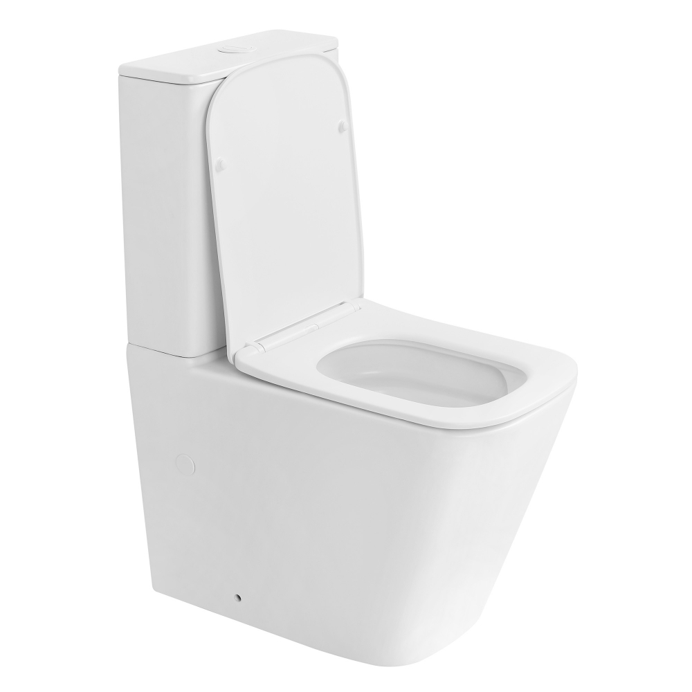 Унитаз ABBER Rechteck AC1210TMW компакт белый матовый, безободковый, смыв торнадо - Gidratop.ru изображение