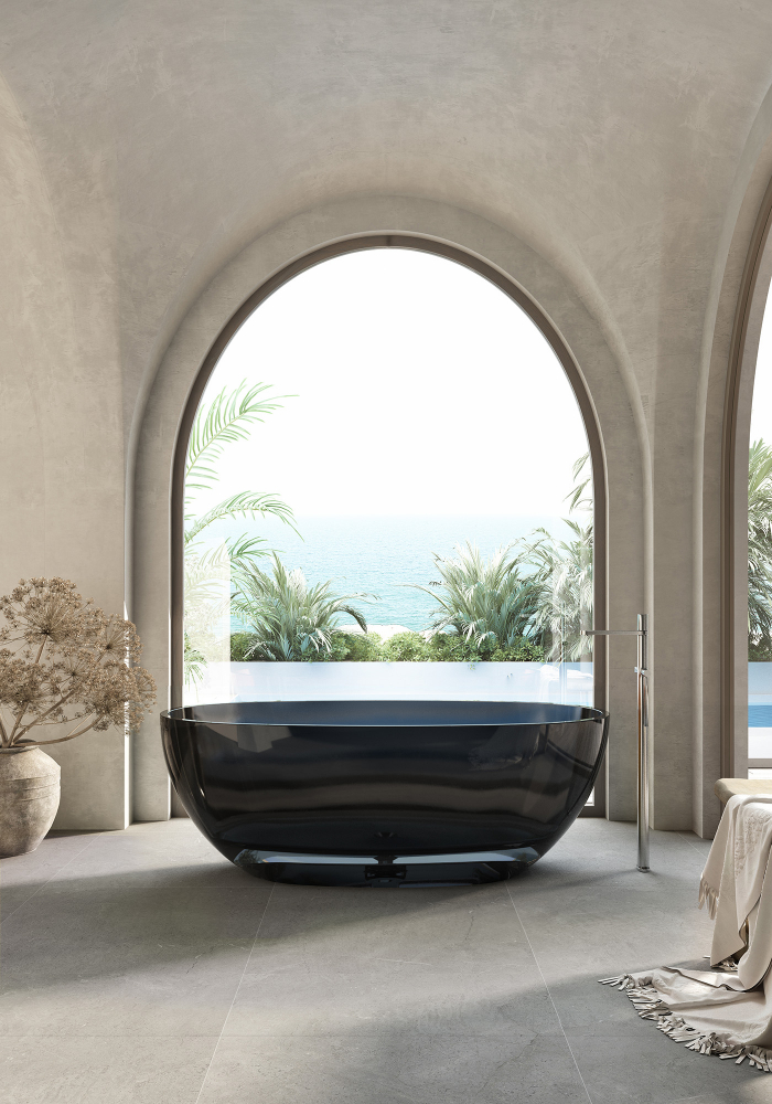 Прозрачная ванна ABBER Kristall AT9701Onyx черная - Gidratop.ru изображение