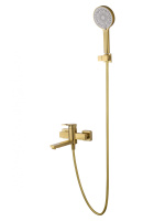 Смеситель для ванны с душем WONZON & WOGHAND FRAME, Брашированное золото (WW-88639010- BG) - Gidratop.ru изображение