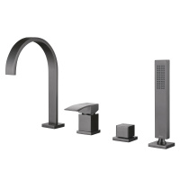 Смеситель ABBER Wasserfall AF8613NG на борт ванны, никель - Gidratop.ru изображение