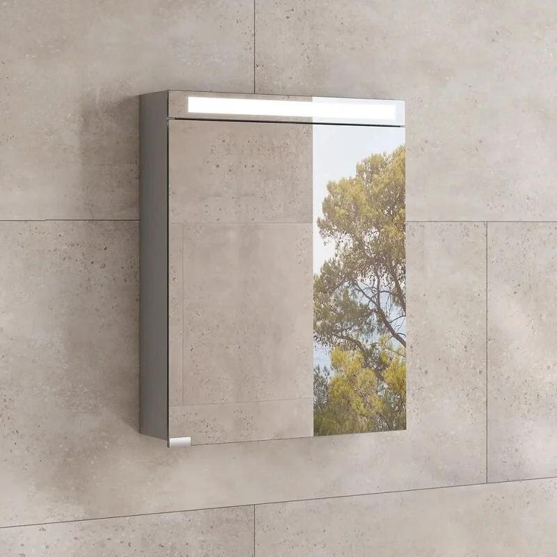 Зеркальный шкаф Keuco Royal E-One 44304171000, 50 см, с подсветкой, алюминий серебристый - Gidratop.ru изображение