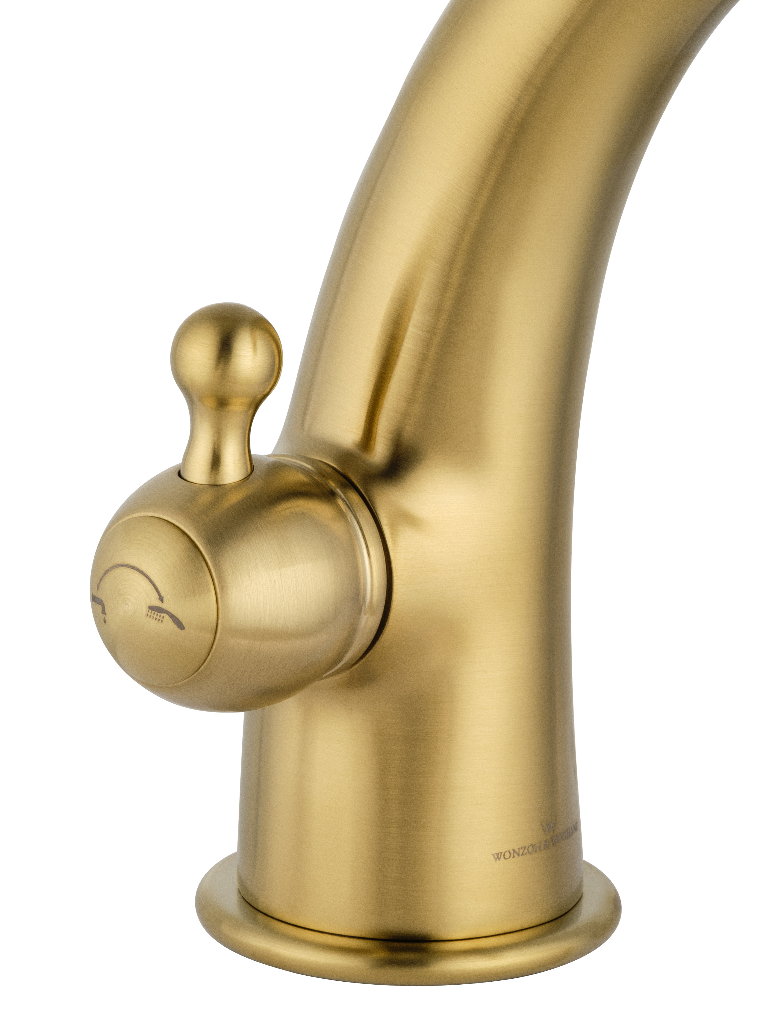 Смеситель на борт ванны WONZON & WOGHAND STEAM, Брашированное золото (WW-88659008-BG) - Gidratop.ru изображение