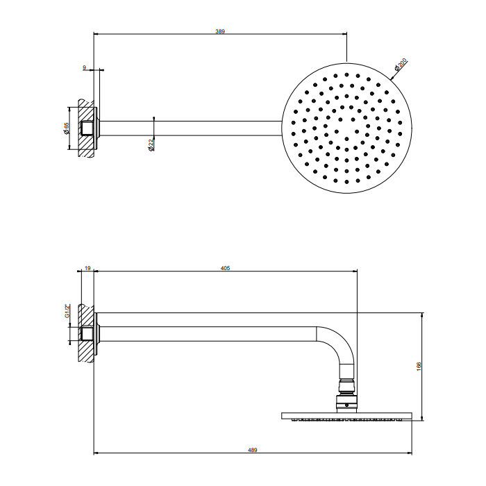 GESSI INCISO верхний душ настенная, шарнирная на 1/2,  Oslash;200мм, цвет: хром - Gidratop.ru изображение