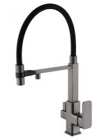 Смеситель для кухни с гибким изливом и подключением фильтра WONZON & WOGHAND, Темный графит (WW-88458012-BGM ) - Gidratop.ru изображение