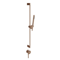 GESSI Origini штанга в комплекте с душевой лейкой, шланг 1,50 м и вывод воды. в компл с отд вставкой, цвет Copper Brushed PVD