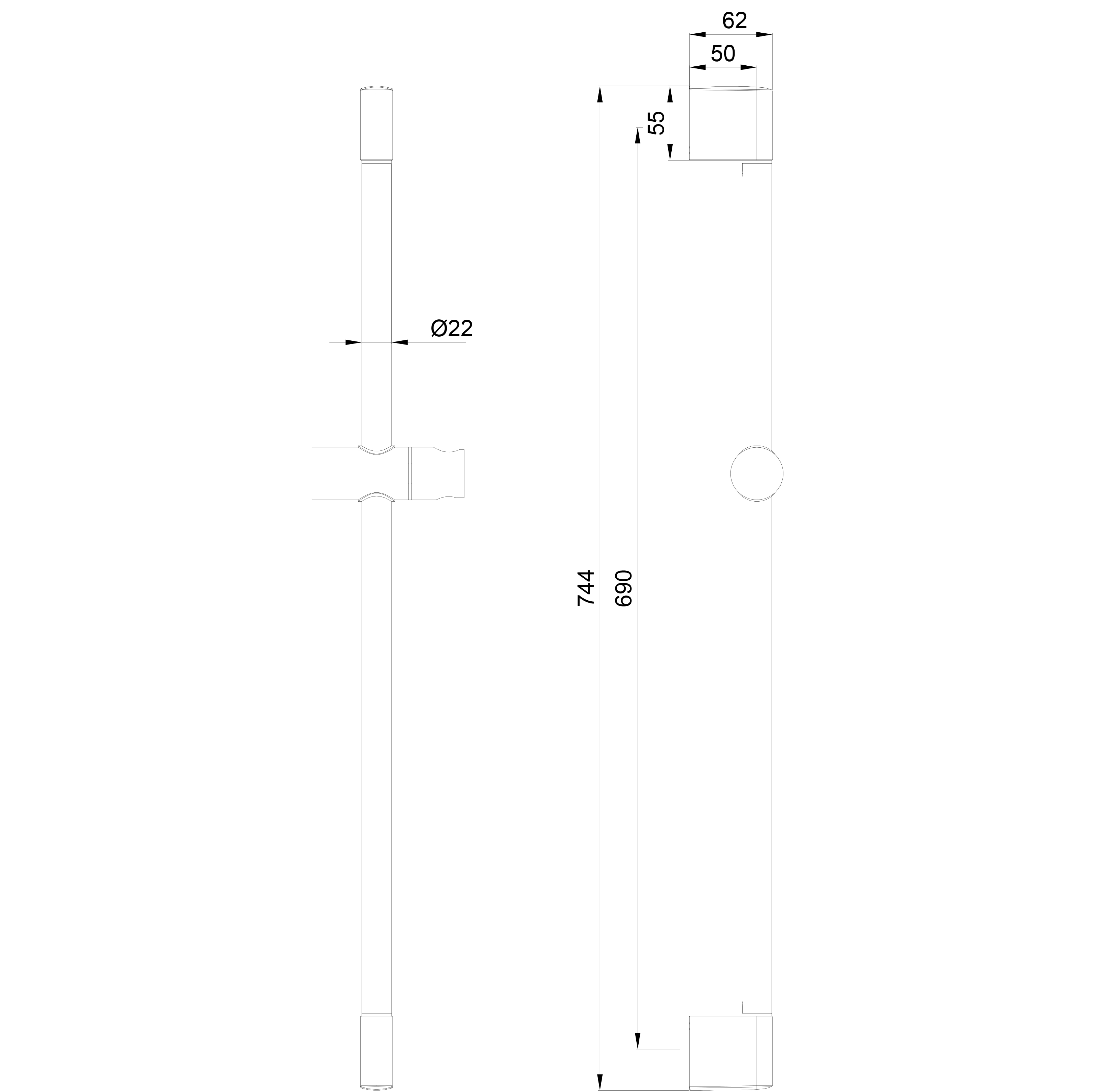 Душевая штанга WONZON & WOGHAND, Черный матовый (WW-SL03-MB) - Gidratop.ru изображение