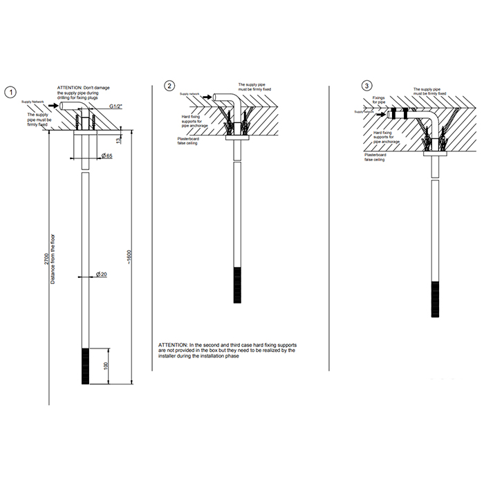 GESSI 316 излив потолочный с удаленным управлением (не входит в комплект), цвет: brushed black metal pvd - Gidratop.ru изображение