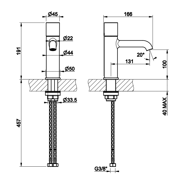 GESSI HABITO TRAME смеситель для раковины на 1 отверстие, однорычажный, без донного клапана, цвет Copper Brushed PVD - Gidratop.ru изображение