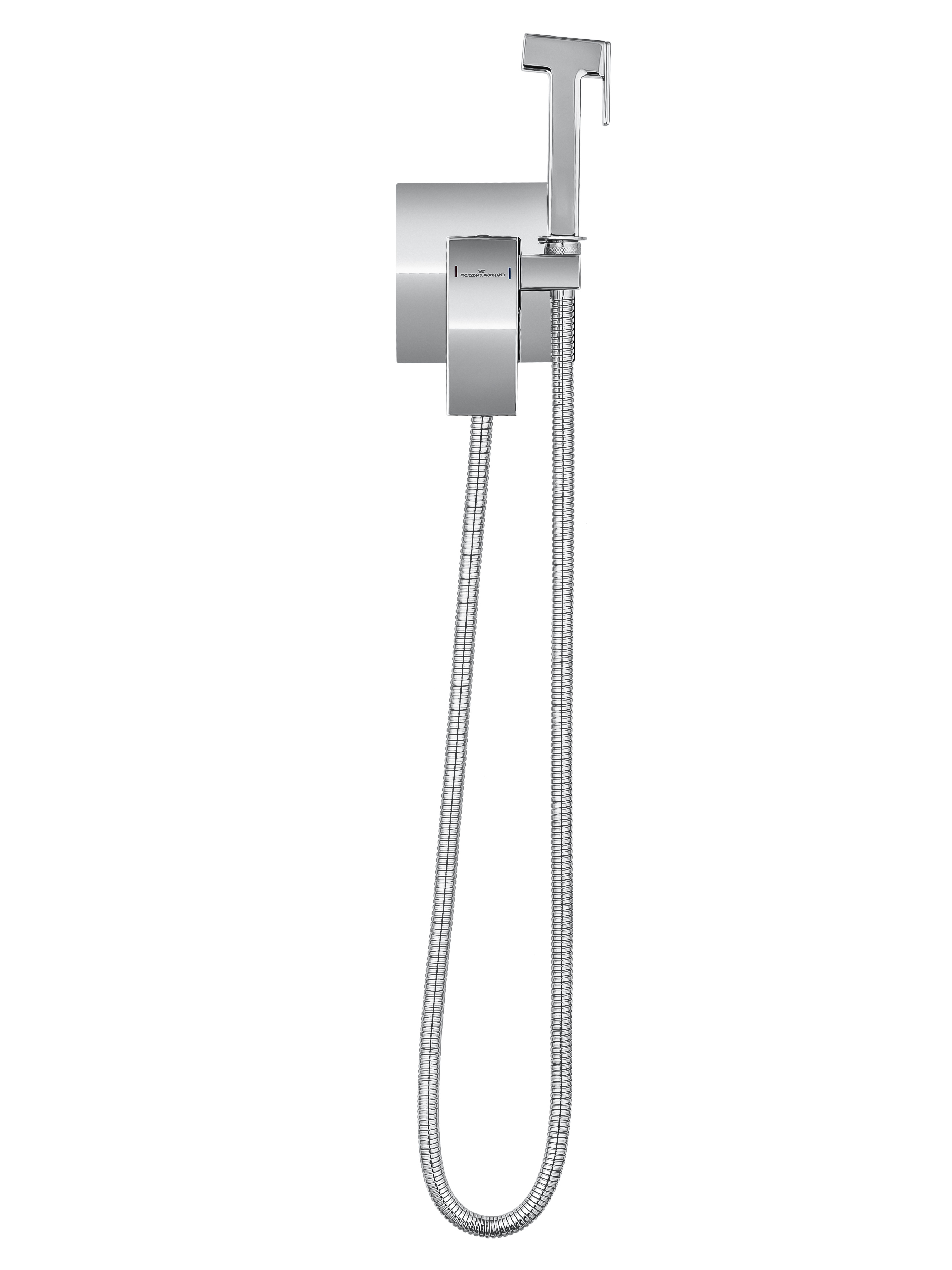 Смеситель с гигиеническим душем встраиваемый WONZON & WOGHAND CUBE, Хром (WW-88829016-CR) - Gidratop.ru изображение