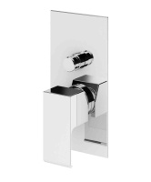 PORTA-VDIM-01 Встраиваемый однорычажный смеситель с переключателем на 2 выхода, исполнение хром - Gidratop.ru изображение