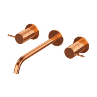 LEAF-BLI3L-20-L-SS Смеситель для раковины встраиваемый на три отверстия, длина излива 20 см, исполнение Sunset - Gidratop.ru изображение