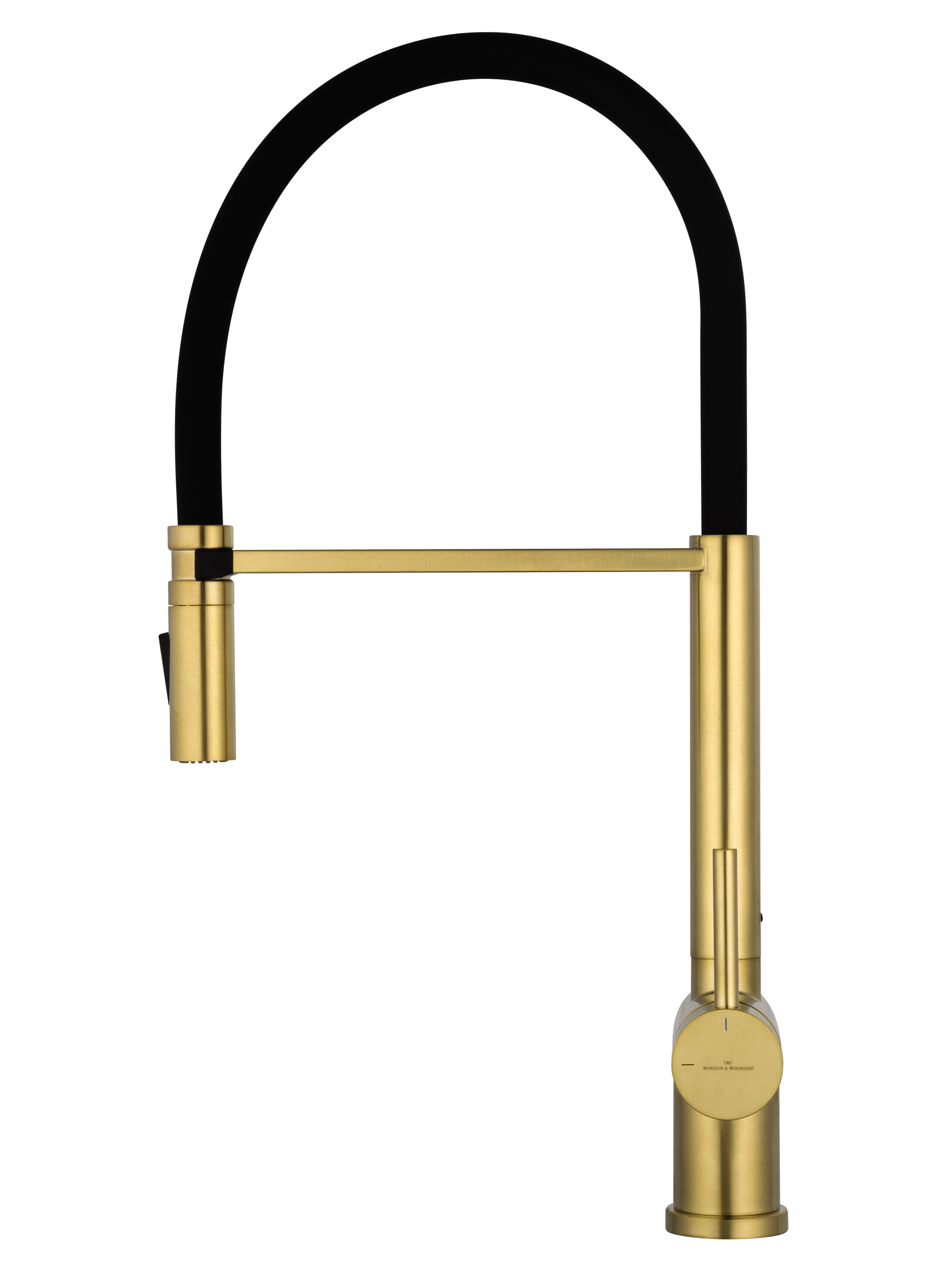 Смеситель для кухни с гибким изливом WONZON & WOGHAND, Брашированное золото (WW-88438003-BG) - Gidratop.ru изображение