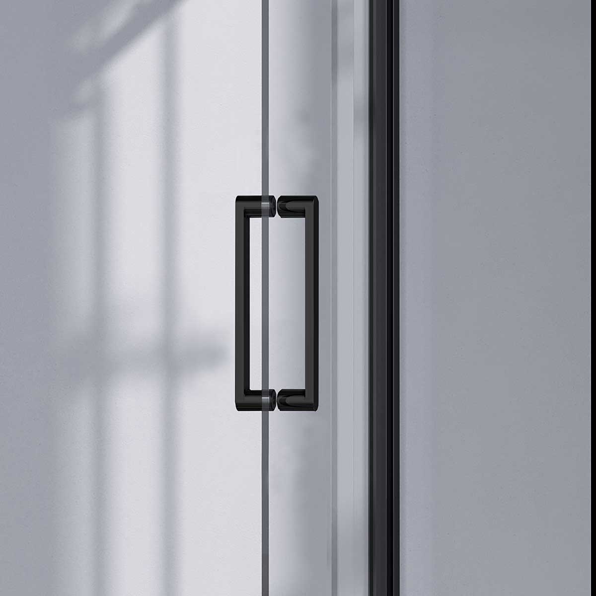 Душевой уголок Como-N VSR-4CN8016CLB, 1600*800, черный, стекло прозрачное - Gidratop.ru изображение