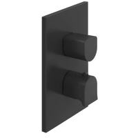 GESSI Rilievo встраиваемый смеситель для душа, термостатический,  на 2 источника (внешние части), цвет: nero XL - Gidratop.ru изображение